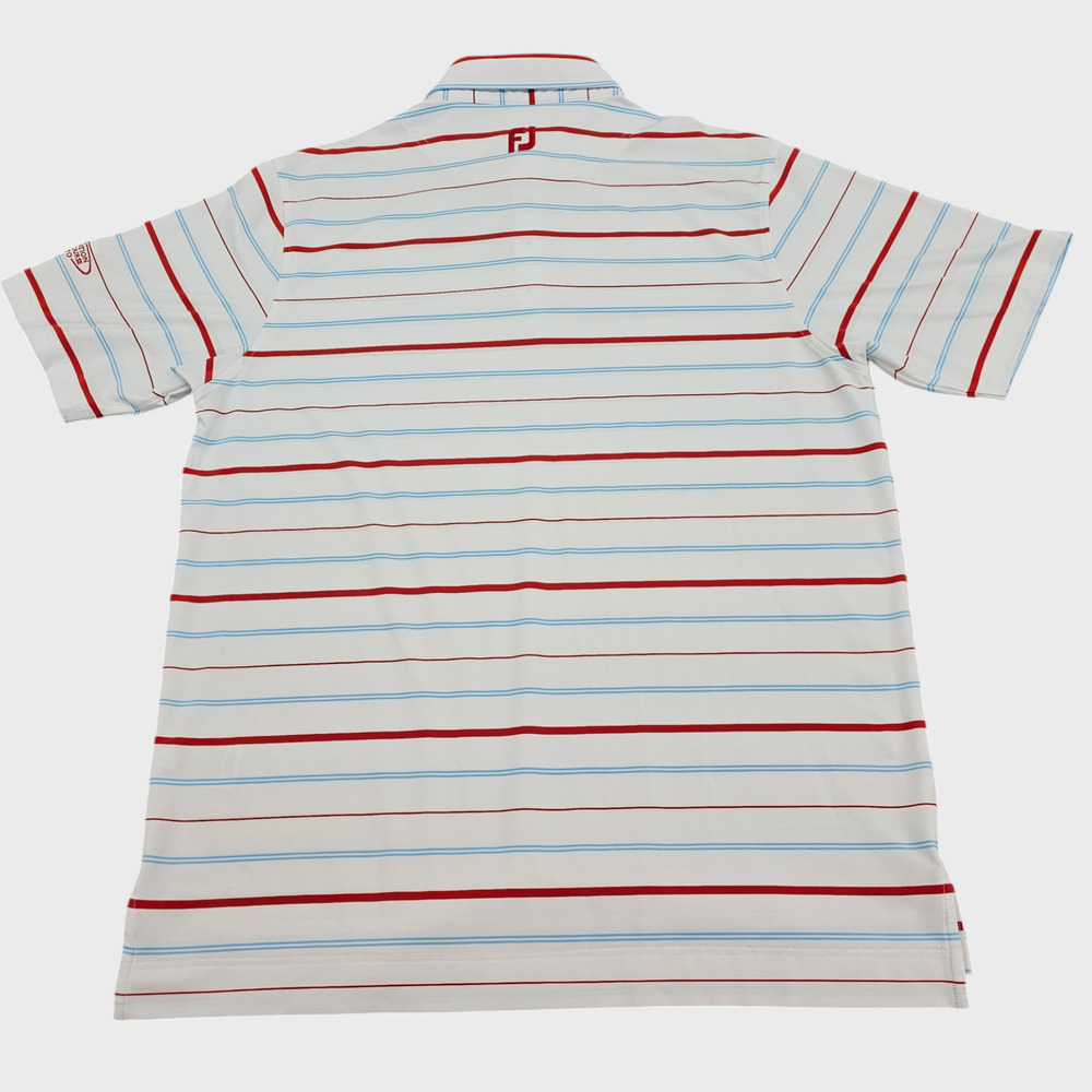 FootJoy Shirt Mens Large Golf Polo Stripes Plantation Course Edisto White Red - Picture 4 of 15